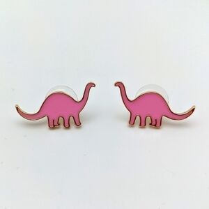 Pink Dino Enamel Stud Earrings